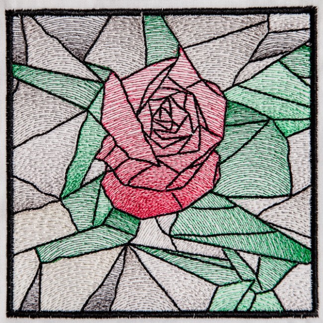 BFC1537 Stained Glass Squares-Roses