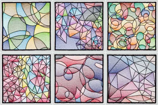 BFC1543 Stained Glass Quilt Squares-Abstract Patterns