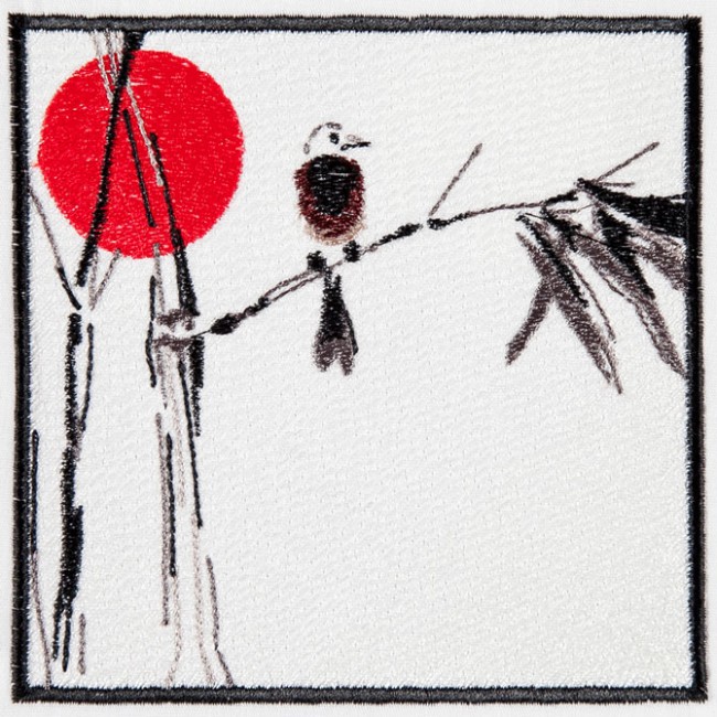 BFC1568 Asian Watercolor Quilt Squares