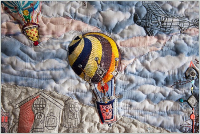 BFC1569 Art Quilt - Steampunk Skies
