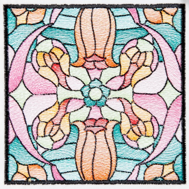 BFC1572 Stained Glass Quilt Squares-Spring