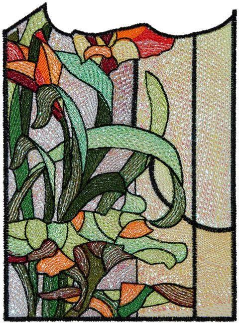 BFC1577 Stained Glass Floral Triptych