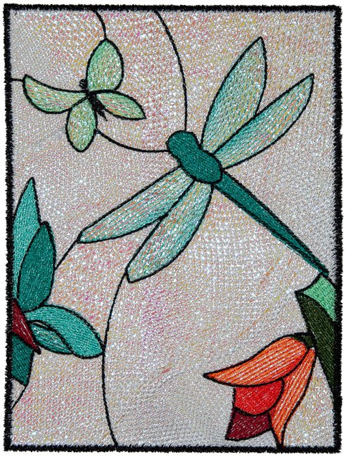 BFC1577 Stained Glass Floral Triptych