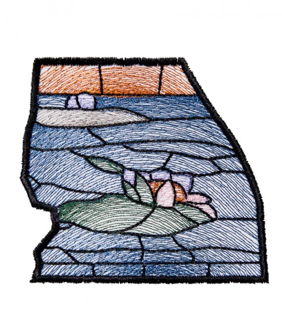 BFC1591 Stained Glass- Lake Vista with Swan