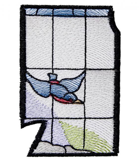 BFC1591 Stained Glass- Lake Vista with Swan