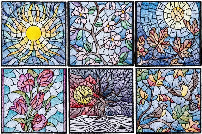 BFC1604 Stained Glass Quilt Squares- The Seasons