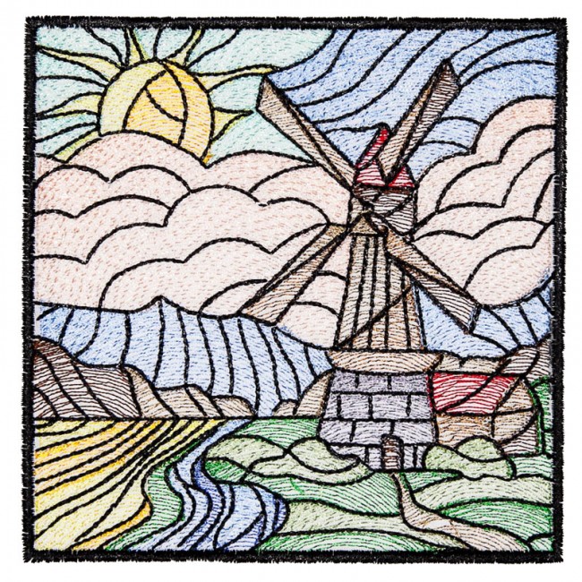 BFC1611 Stained Glass Quilt Squares- Landscapes
