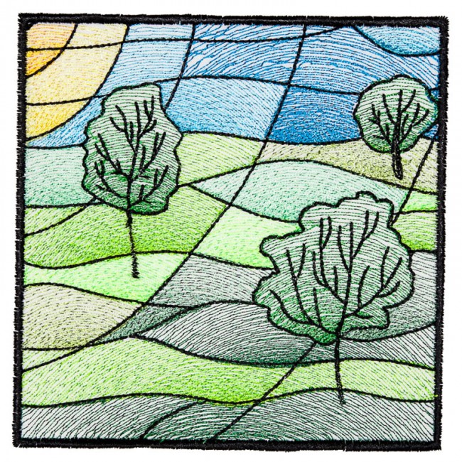 BFC1611 Stained Glass Quilt Squares- Landscapes