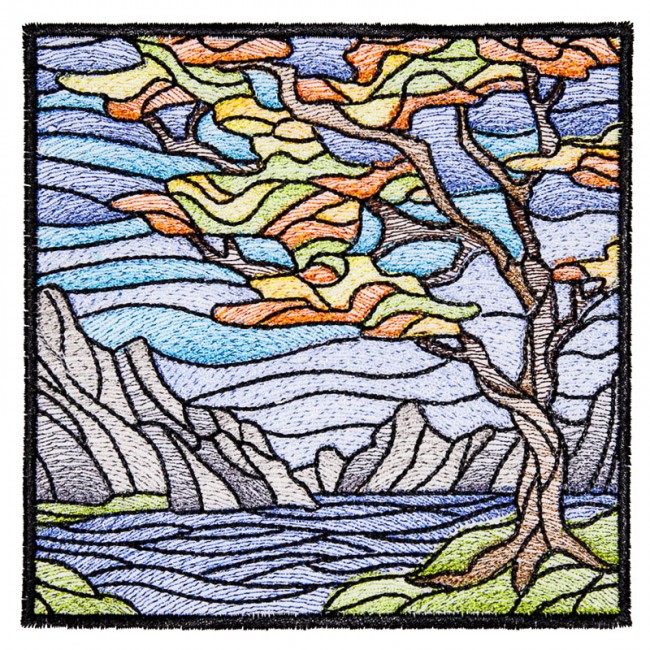 BFC1611 Stained Glass Quilt Squares- Landscapes