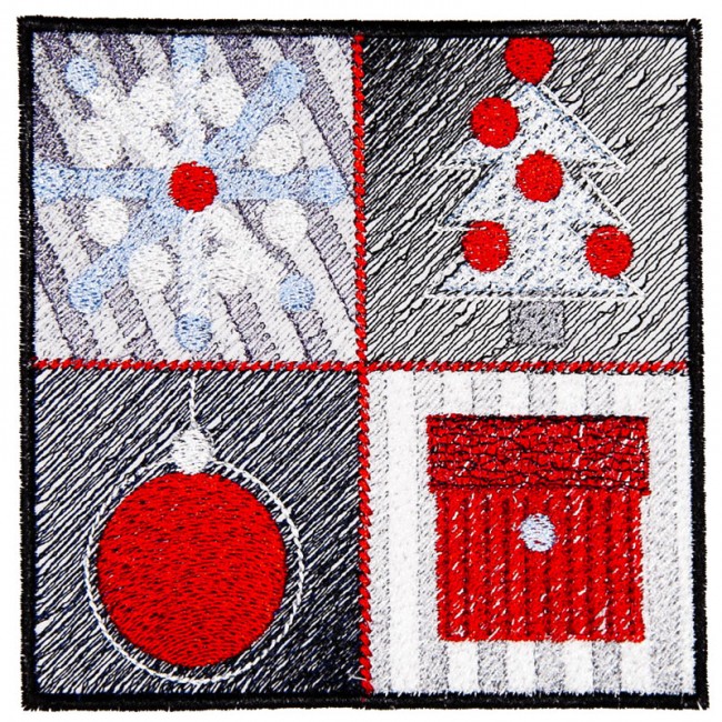 BFC1612 Christmas Quilt Squares with Borders