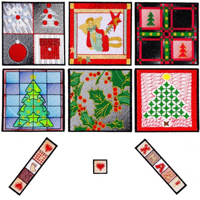 BFC1612 Christmas Quilt Squares with Borders