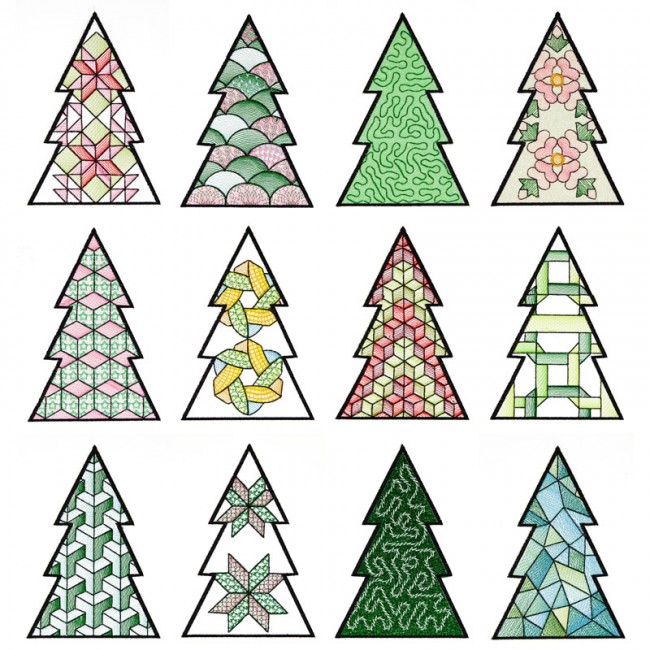 BFC1618 Patchwork Christmas Trees