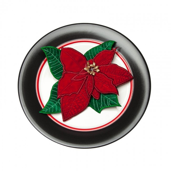 BFC1629 QIH Applique Poinsettias