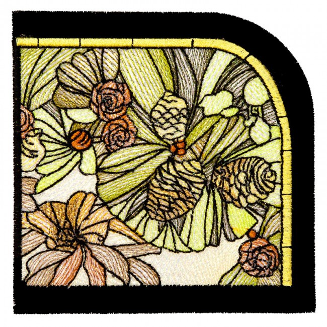 BFC1631 Art Nouveau Winter Stained Glass