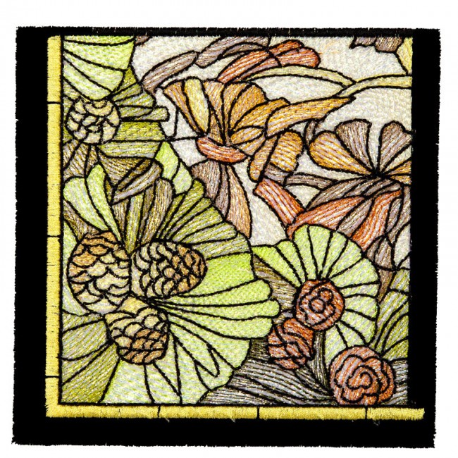 BFC1631 Art Nouveau Winter Stained Glass