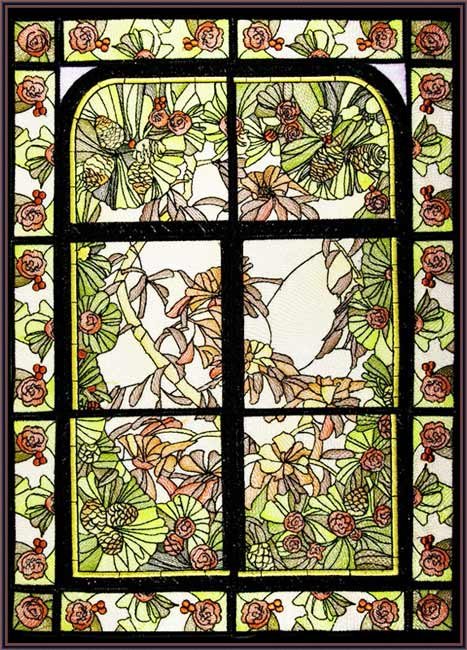 BFC1631 Art Nouveau Winter Stained Glass