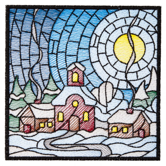 BFC1632 Stained Glass Quilt Squares- Winter