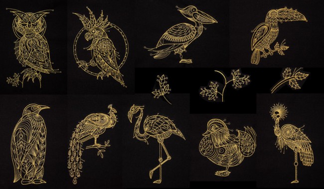 BFC1639 Quirky Golden Birds
