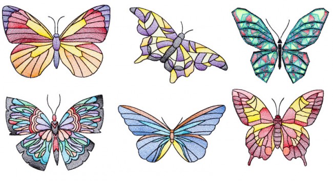 BFC1642 Stained Glass Butterflies