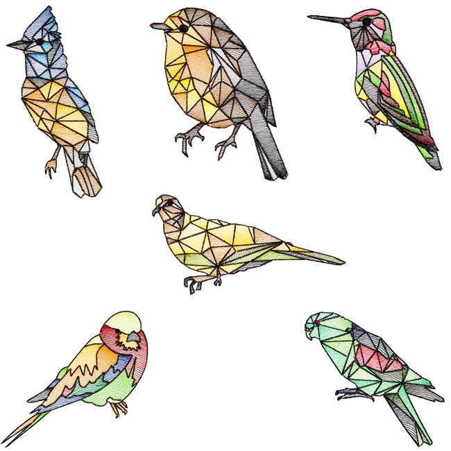 BFC1674 Stained Glass Birds