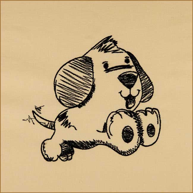 BFC1693 Sketchy Pals - Blackwork  Version - Puppy