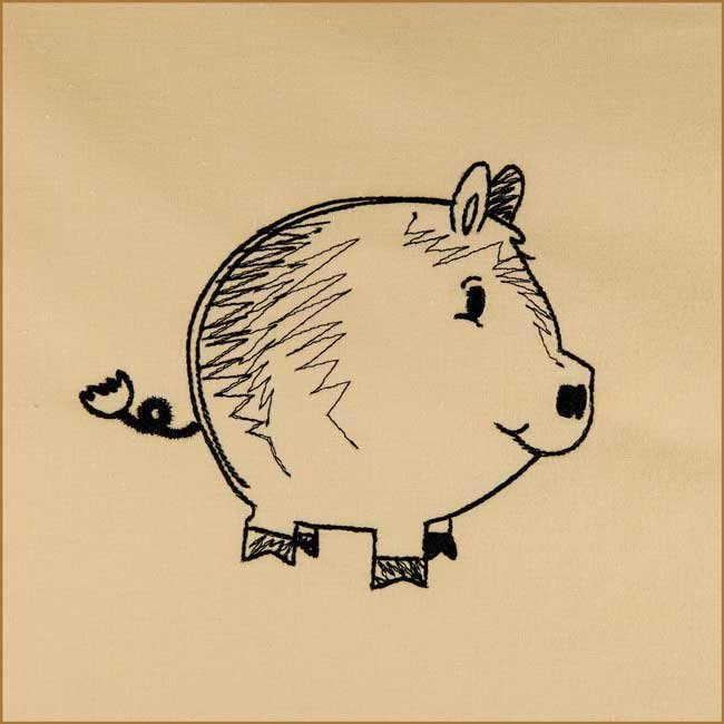 BFC1693 Sketchy Pals - Blackwork  Version - Piggy