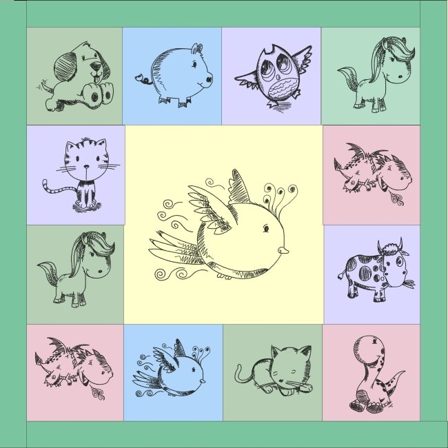 BFC1693 Sketchy Pals - Blackwork Version