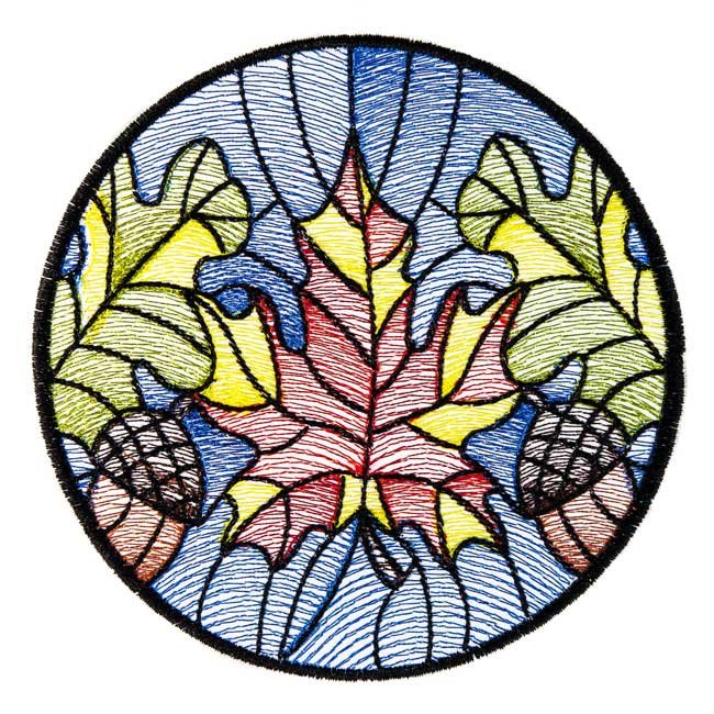 BFC1694 Stained Glass Autumn Quilt Circles