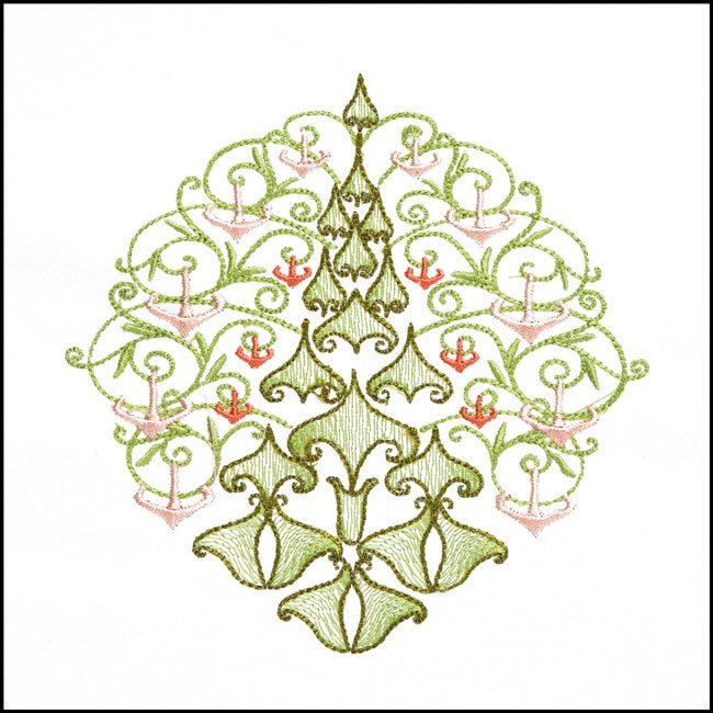 BFC1709 Art Nouveau Floral Quilt Blocks