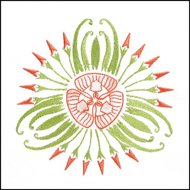 BFC1709 Art Nouveau Floral Quilt Blocks