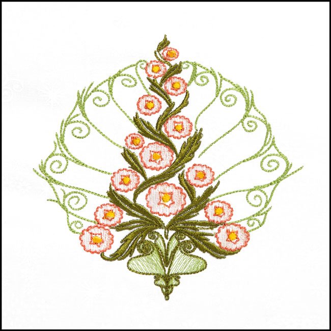 BFC1709 Art Nouveau Floral Quilt Blocks