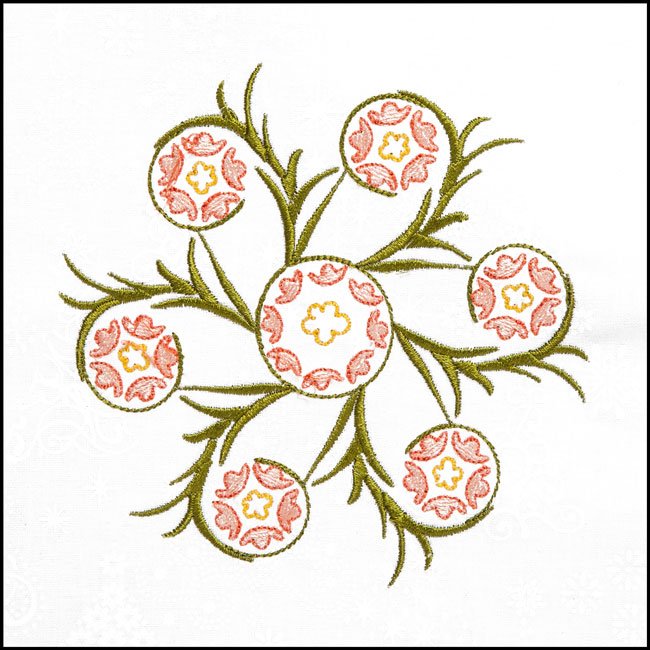 BFC1709 Art Nouveau Floral Quilt Blocks