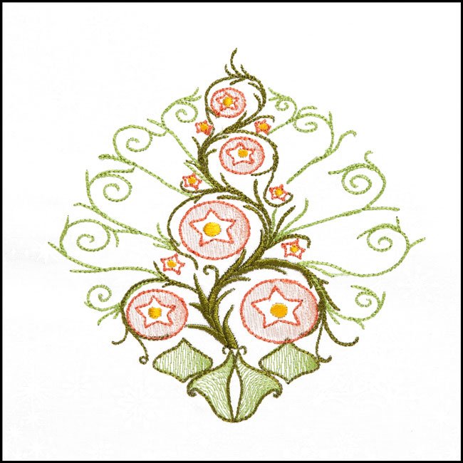 BFC1709 Art Nouveau Floral Quilt Blocks - 08