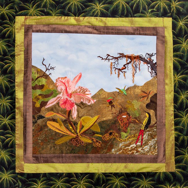 BFC1721 Haeckel's Orchid and 3 Brazilian Hummingbirds