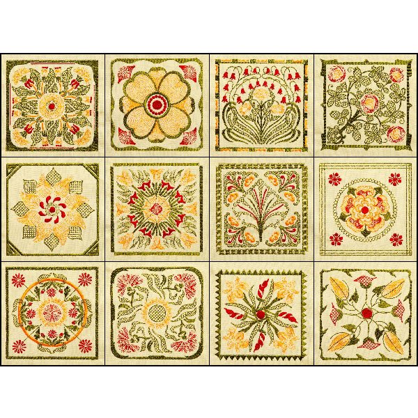 BFC1727 Elegant Art Nouveau Quilt Blocks