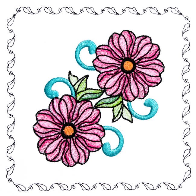 BFC1742 Stained Glass Floral Blocks