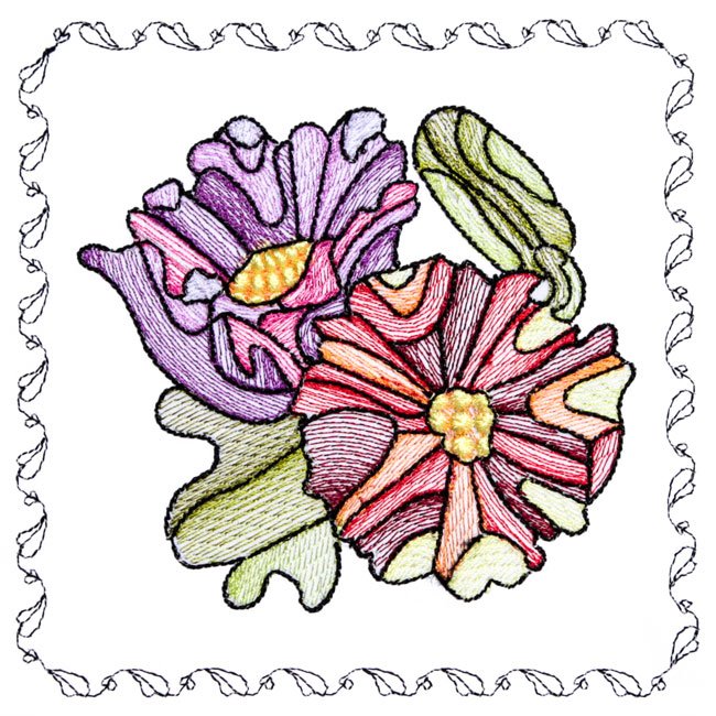 BFC1742 Stained Glass Floral Blocks