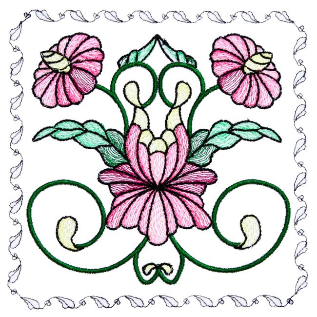 BFC1742 Stained Glass Floral Blocks