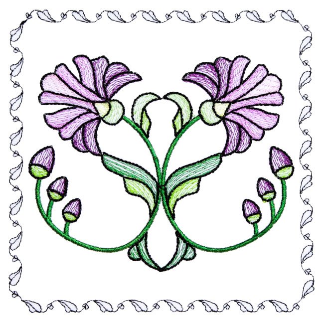 BFC1742 Stained Glass Floral Blocks