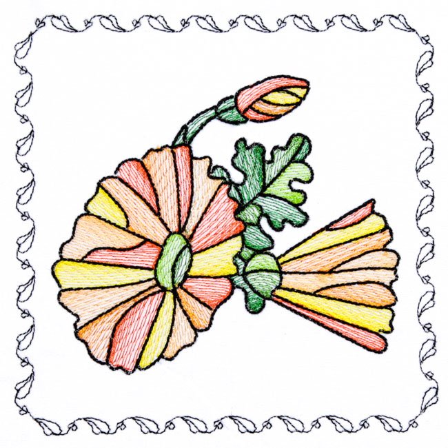 BFC1742 Stained Glass Floral Blocks