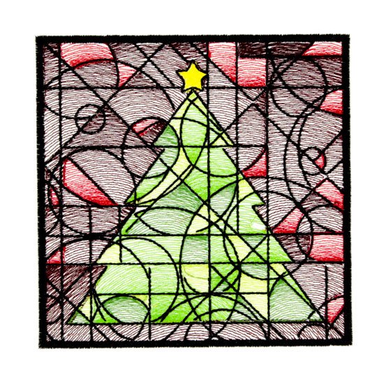 BFC1764 QIH- Stained Glass Quilt Squares- Christmas