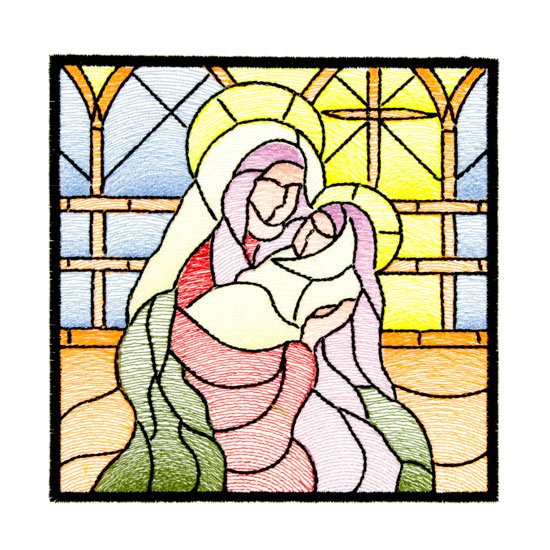 BFC1764 QIH- Stained Glass Quilt Squares- Christmas