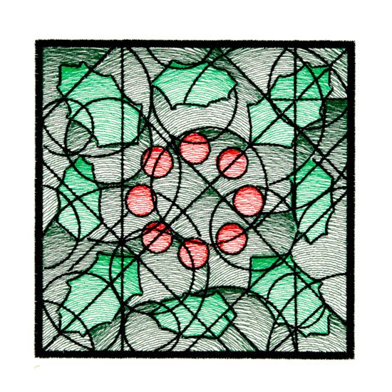 BFC1764 QIH- Stained Glass Quilt Squares- Christmas