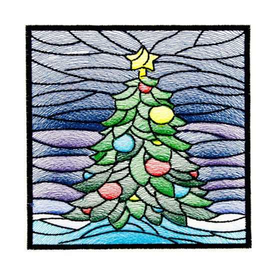 BFC1764 QIH- Stained Glass Quilt Squares- Christmas