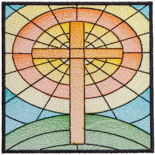 BFC1801 QIH- Stained Glass Quilt Squares- Crosses