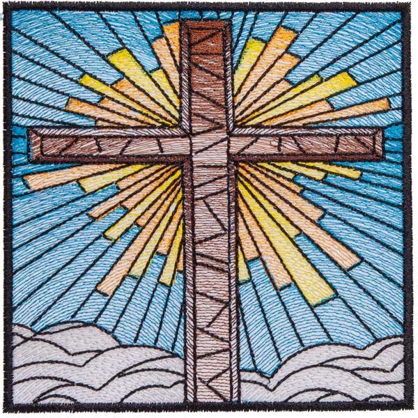 BFC1801 QIH- Stained Glass Quilt Squares- Crosses