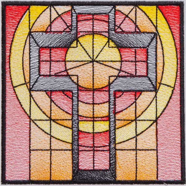 BFC1801 QIH- Stained Glass Quilt Squares- Crosses