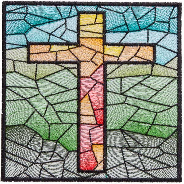 BFC1801 QIH- Stained Glass Quilt Squares- Crosses
