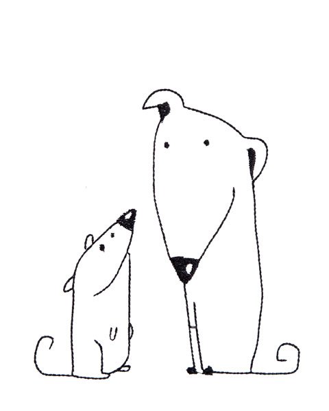 BFC1838 Blackwork Dogs