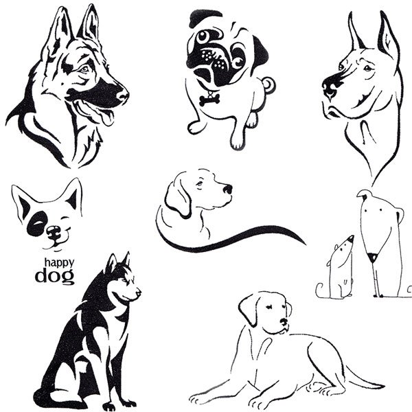 BFC1838 Blackwork Dogs